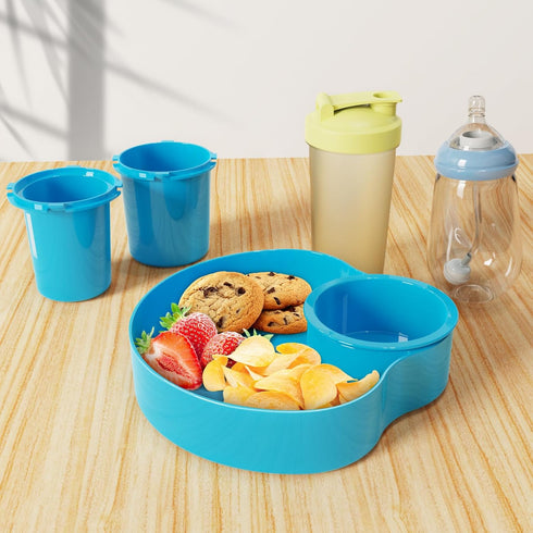 (2, Car Seat Snack Tray for Kids: Kids Car Travel Tray with Cup Holder, Toddlers Road Trip Essential, Snacks Food Plate
