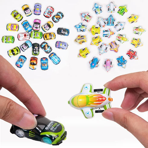 46 Pcs Mini Pull Back Planes and Cars for Toddlers, Racing Vehicles Set for Kids, Bulk Toys for Classroom Prizes