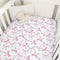 Selgkds Pink Dot Bows Baby Crib Sheets for Girls Sweet Girly Bows Soft