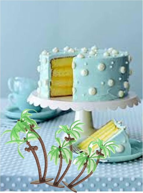 Palm Trees with Coconuts Cake/Cupcake Toppers, 12 pcs by A1 Bakery Supplies