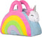iscream Rainbow Friends Plush 11" Rainbow Tote and Unicorn with Embroidered Accents for All Ages