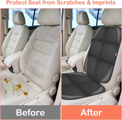 Car Seat Protector for Child Car Seat, 2 Pack with Non-Slip Bottom and 2 Large Mesh Pockets for SUV
