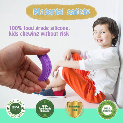 5PCS Chew Necklaces for Sensory Kids, Silicone Chewy Necklace for Boys and Girls with Autism, BPA Free