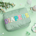 Geetery Portable Small Diaper Caddy Bag Chenille Letter Diaper Holder Wipes Travel Organizer Pouch Baby Newborn