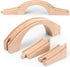 Kigley Wood Train Track Expansion Wooden Train Track Accessories Wooden Bridge for