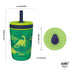 Zak Designs Kelso 15 oz Tumbler Set, Dino Camo, Leak-Proof Lid with Straw, Kids Cup Bundle