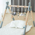 5 Wooden Baby Play Gym Foldable Gym Frame Activity Gym Hanging Bar with Toys Natural for Newborn Baby (Foldable Grey)