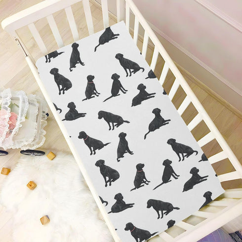 Vdsrup 52 28 9In Crib Sheets for Boys Girl Labrador Retriever Breathable Mini Crib Mattress Sheets Fitted, Dogs Toddler