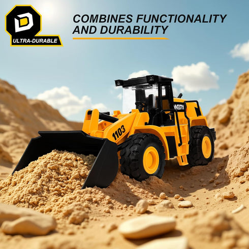 YySiRui Bulldozer 16" 1:10 Bulldozer, 3+ Toy, Front Loader, Scale Classics Wheel Loader with Real Working Arm & Bucket