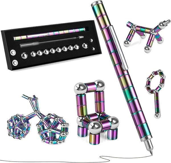 Color Fidget Pen Toy, Sensory Tool EDC Fidgeting Game for Adults, Cool Gadget for Stress Relief, Novelty Gifts for Teens