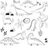 Dinosaur Wall Stickers, 36 Count, Peel & Stick, Reusable, Black Vinyl, Modern Contemporary Style, Wall Decals