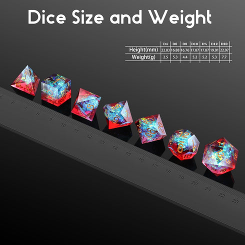 Shiny D&D Dice - Handmade Double Layers Sharp Edge Die with Gift Case for Dungeons and Dragons