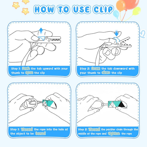 Smlpuame Girl,6 Pack Gifts(Dinosaur-2) Baby Pacifier Clip for Boys Stylish Binky Clips Strap,Paci Holder with Clips