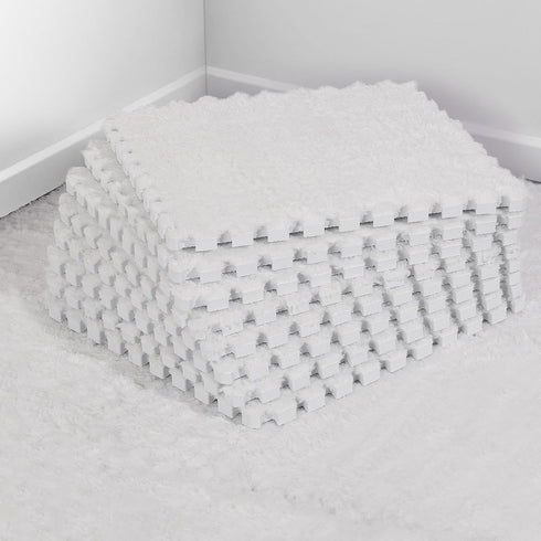 12 pcs Thickened Plush Foam Interlocking Floor Mat, Interlocking Foam Tiles with