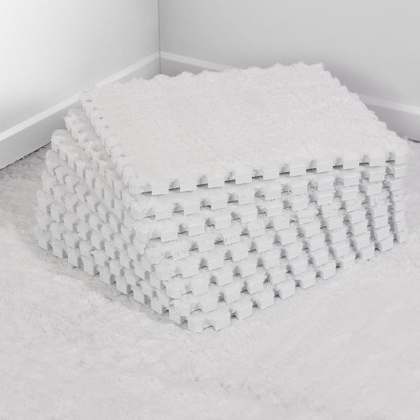 12 pcs Thickened Plush Foam Interlocking Floor Mat, Interlocking Foam Tiles with