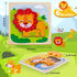 Wooden Puzzles for Toddlers Ages 1-3 - Montessori Toys with 6 Animal Patterns, Educational Learning Toys (6 Pack)