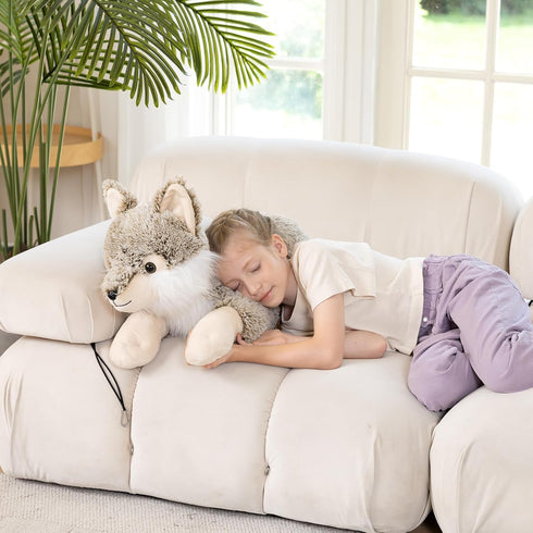 30", BENINY Giant Wolf Stuffed Animal Super Soft Pillow Plush Toy, Big Fluffy Plushie Gift for Birthdays & Christmas