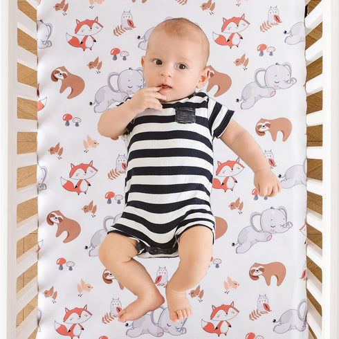 Set 4 2 Set Crib Bedding Pieces Includes Comforter, Fitted Sheets for Easy Changing, Crib Skirt Soft, Breathable