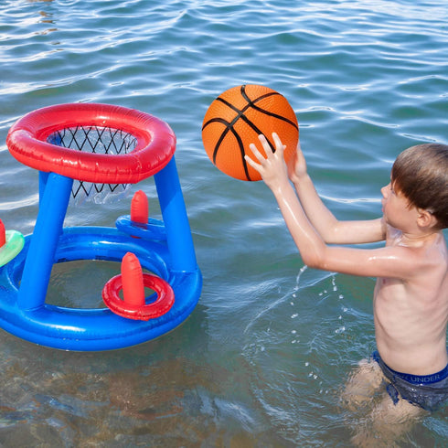 Gejoy 7-Inch Mini Basketballs - Set of 3 with Ball Pump Needles - Inflatable Toy Balls for Indoor/Outdoor Sports, Orange