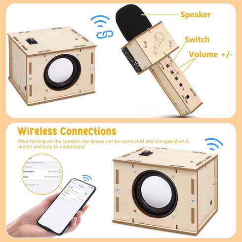 8-12 12-14 9-12 8 9 10 11 13 Stem Projects Karaoke Machine Toys for Boys Age Science Kit Building Own Bluetooth Speaker