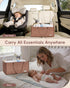 Diaper Caddy Organizer, Quilted Caddy Organizer with Handle, Car Caddy Organizer For Diaper and Wipes, Nursery Storage