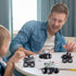 DINOBROS Shark Toys Pull Back Cars, 4 Pack Ocean Animal Truck Toy, Gift for 3 Years Old and Up
