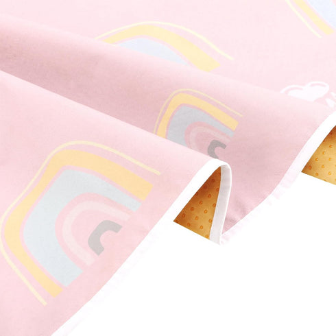 Splat Mat for Under High Chair/Arts/Crafts, 51" Anti-slip Food Splash Mat, Waterproof Floor Protector (Rainbow Pink)