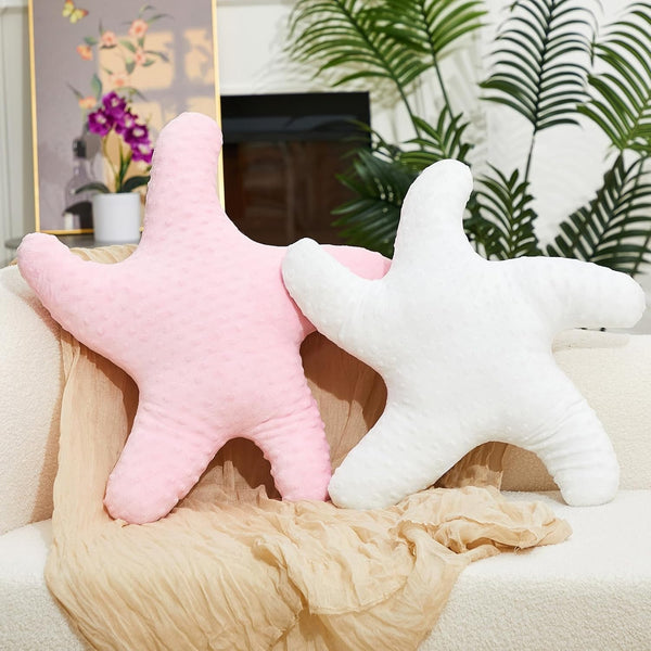 Tatuo 2 Pcs Starfish Pillow, 20'' Cute Beach Shaped Throw Pillows, Plush Ocean Star Stuffed Toy