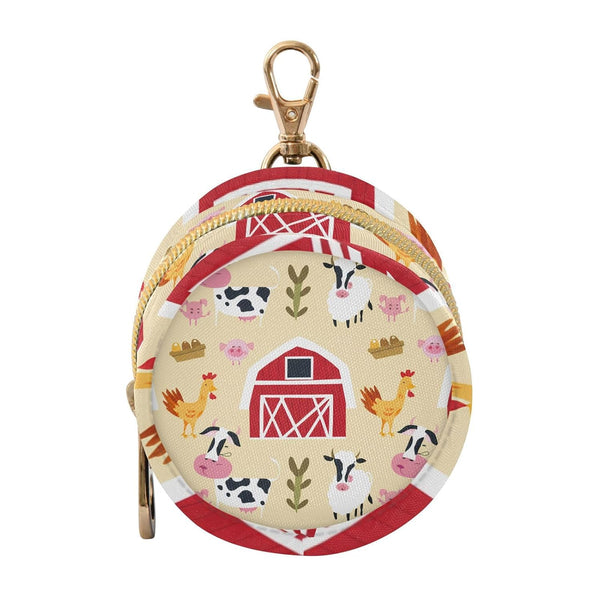 YETTASBIN Farm Animals Portable Pacifier Holder Case with Metal Hook Buckle & Zipper