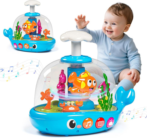 Baby Toys 6-12 Months, Press & Glow & Spin Infant Toys, Cause
