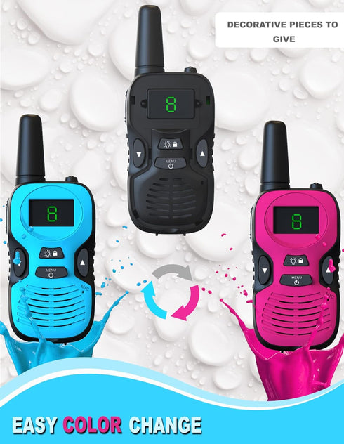 Walkie Talkies for Kids - Rechargeable 4 Pack with Charger Battery, Long Range Outdoor Toys for 3-12 Year Olds