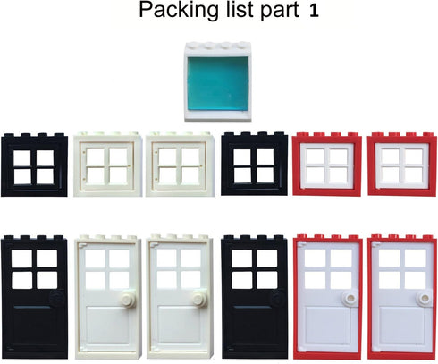 161 Pieces Education Building Bricks Block Set with Windows, Doors, and Roof Tiles - Compatible Major Brands