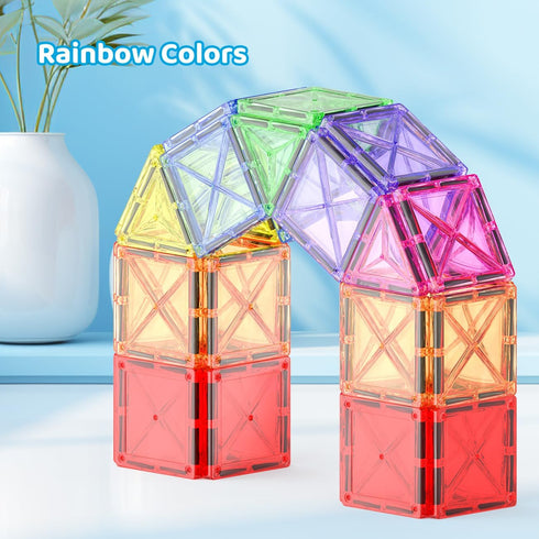 Crenova Magnetic Tiles Kids Toys, 40PCS Magnetic Blocks Building Toys for Toddler Educational Games