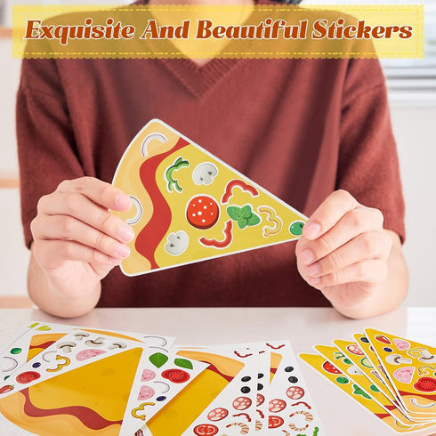 Make a Pizza Stickers - Pizza Crafts Party Supplies and Decorations for DIY Arts Birthday Games (36 Sheets)