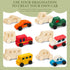 Lenwen 48 Pcs Wood DIY Car Toys, Unfinished Wooden Cars for Party, Craft Projects for Students and Kids