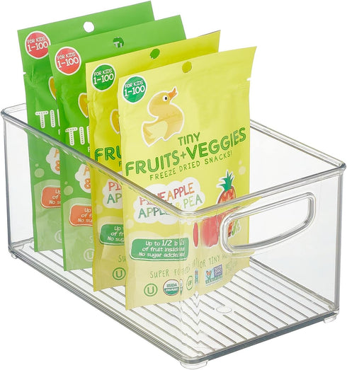 Closet, 2 Pack mDesign Plastic Baby Nursery and Food Organizer - Storage Holder Bin with Handles for Cupboard, Cabinet