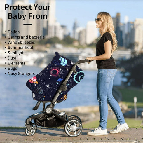 Schgap Space Galaxy Car Seat Cover for Babies Nursing Cover Breastfeeding Baby Carrier Covers Carseat Canopy