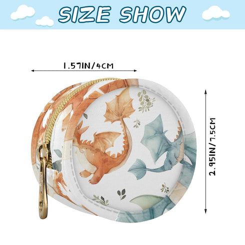 YETTASBIN Cartoon Dragon Portable Pacifier Holder Case with Metal Hook Buckle & Zipper for Diaper Bag and Stroller