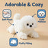 12" CU-MATE Plush Maltese Dog Toys, Simulation-Realistic & Lifelike Soft Stuffed Animal Dog, Handmade Lying Stuffed Dog