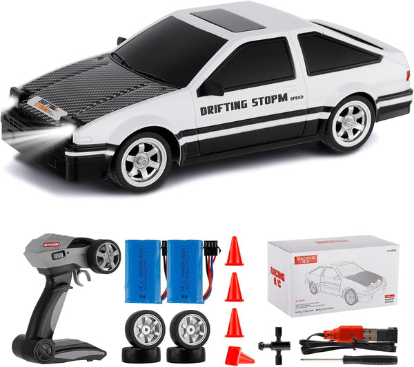 GoolRC 1:16 Scale RC Drift Car, 4WD High Speed Racing Car with LED Lights, Drifting Tire & 2 Batteries