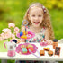 Set 48 Set Set 3 4 5 6 7 8 9, Pretend Tea Party for Little Girls, PCS Coffee Maker and Play Food Dessert for Kids Age