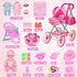 Set 11'' 24 Playset 3-5 4-6 DRAMATION Unicorn Baby Doll Stroller with Baby Doll, Foldable Doll Stroller, Playpen
