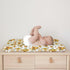 Summer 32''x16'' Watercolor Yellow Sunflowers Changing Pad Covers Boho Sunflowers Leaves Baby Changing Table Sheets