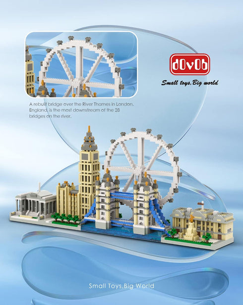 Set (3076 dOvOb Architecture London Skyline Collection Micro Mini Blocks Model Kit and Gift for Kids and Adults Pieces)