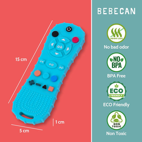 Silicone Baby Remote Teether, Safe BPA Free Control Toy, Perfect Distraction for Baby, Remote Teether for Infants