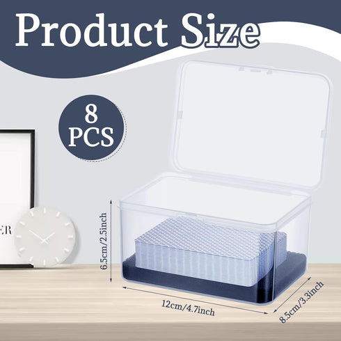 PerKoop 8 Pcs Clear Plastic Card Case - Playing Card Storage Box Holder - Organizer for Travel Game, 4.7 x 3.3 x 2.5