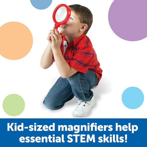 6 3+ Learning Resources Jumbo Magnifiers - Pieces, Ages Toddler Learning Toys, Exploration Toys for Kids, Magnifiers