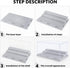 Mlikero 2 Pack Display Case for Minifigures - Clear Dustproof Acrylic Storage Box with 3 Movable Steps, Gray