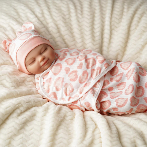2 Sets 17-24 Inch Set BABESIDE of Reborn Baby Doll Blankets with Hats for Babydolls, Reborn Baby Doll Accessories