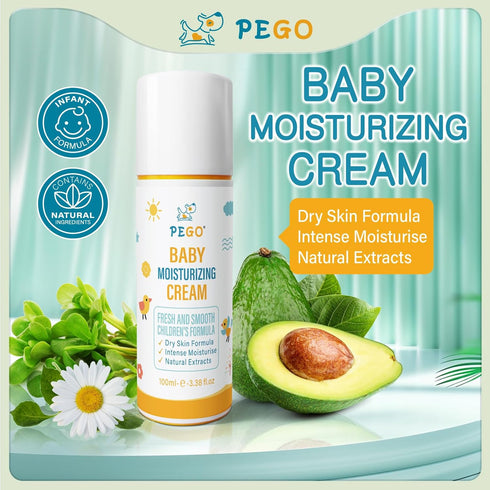 More100ml/3.38oz PEGO Baby Moisturizing Face Cream,with Shea Butter,Chamomile,Baby Daily Cream,Body Lotion,Moisturizes